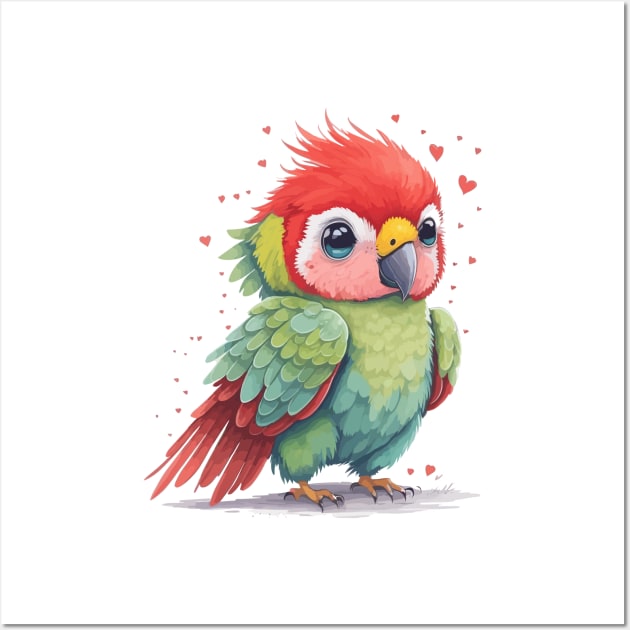 Minimal Cute Baby Parrot Wall Art by Imagination Gallery